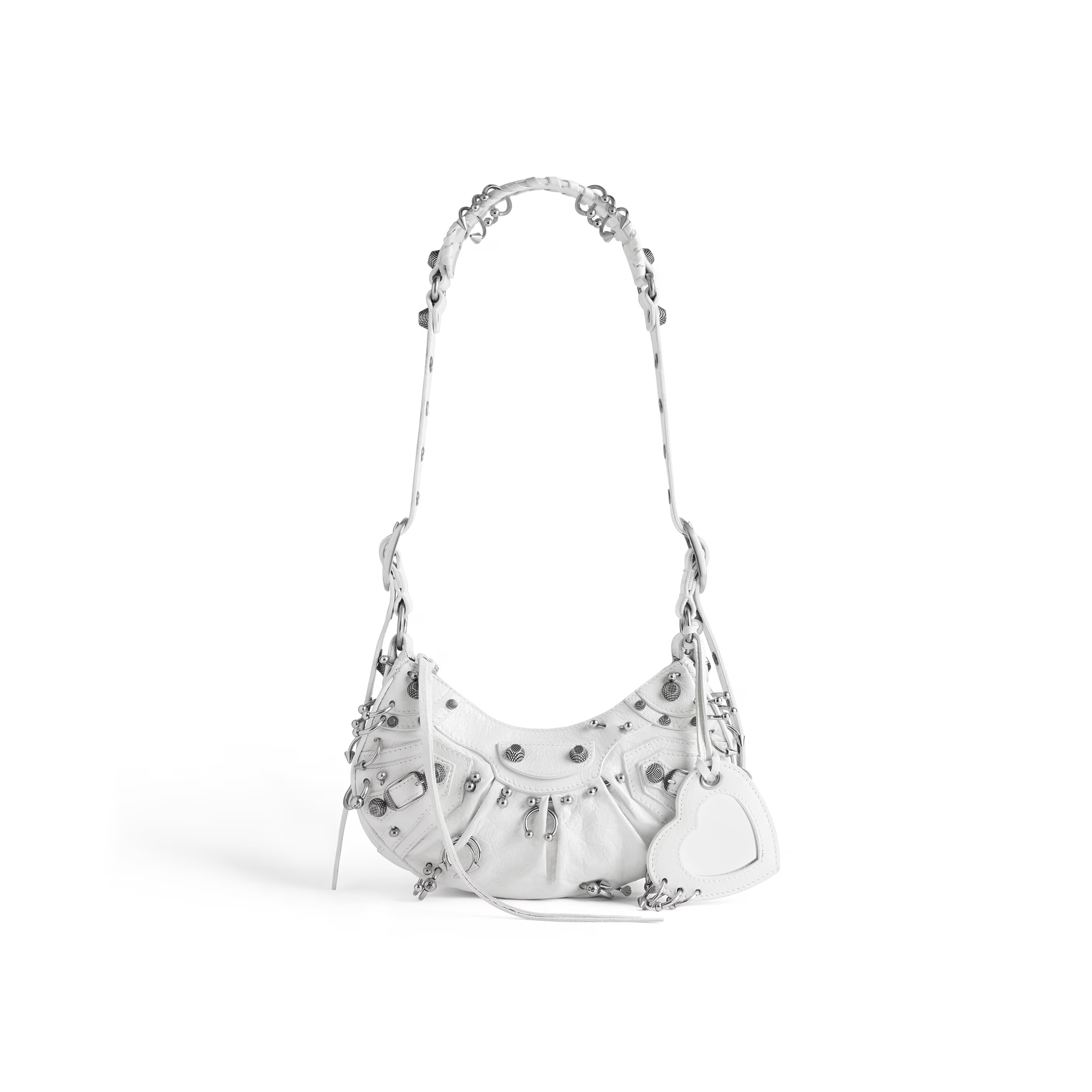 BALENCIAGA WOMEN'S LE CAGOLE SHOULDER BAG XS IN OPTIC WHITE 671309210G89104 (25.9*16*9.9cm)